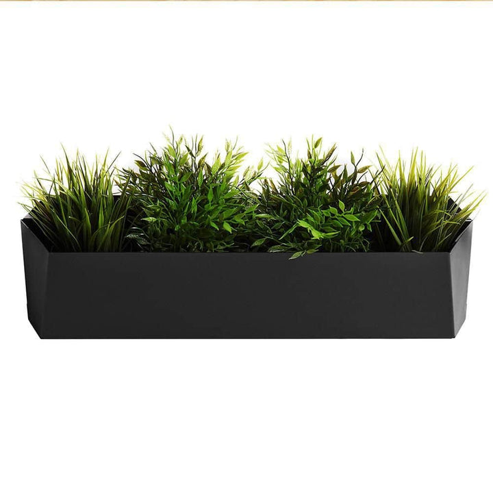 HOFT 24 in. Black Large Steel Planter