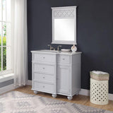 Eviva Hampton 36 in. W x 22 in. D x 34 in. H Bathroom Vanity in Gray with White Carrara Marble Top and White Undermount Sink