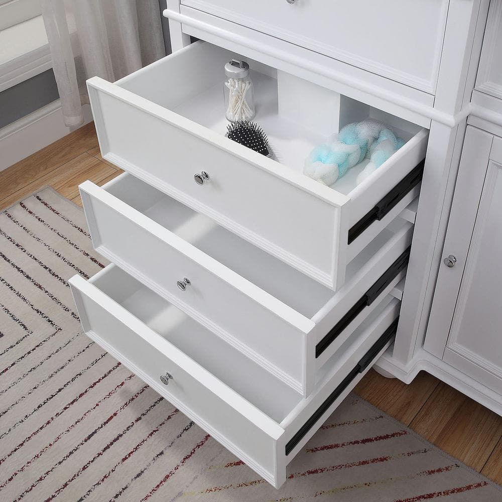 Eviva Hampton 36 in. W x 22 in. D x 34 in. H Bathroom Vanity in White with White Carrara Marble Top and Undermount Sink