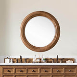 James Martin Vanities Malibu 40" Circular Wall Mirror in Honey Alder