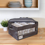 Honey-Can-Do Gray Polyester Stemware Storage Box