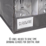 Honey-Can-Do Gray Polyester Stemware Storage Box