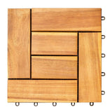 1 ft. W x 1 ft. L Eucalyptus Interlocking Wooden Deck Tile in Brown(Set of 10)