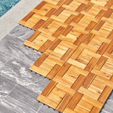 1 ft. W x 1 ft. L Eucalyptus Interlocking Wooden Deck Tile in Brown(Set of 10)