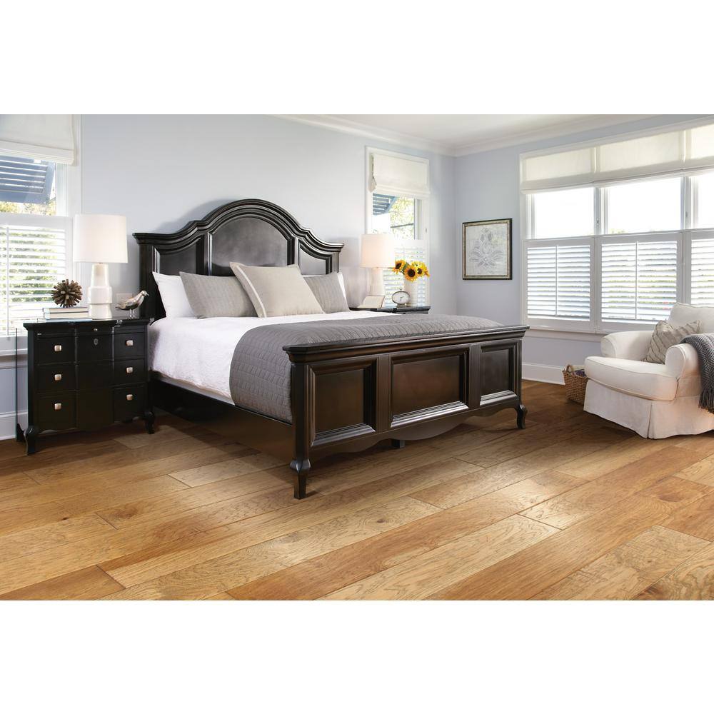 Shaw Canyon Honey Hickory 3/8 In. T X 6.3 in. W Tongue and Groove Scraped Engineered Hardwood Flooring (30.48 sq.ft./case)