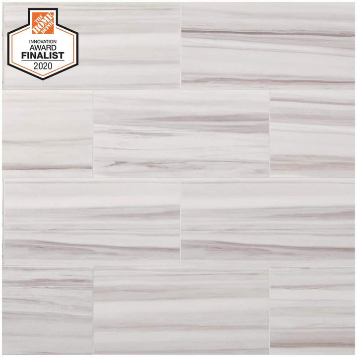 Daltile QuicTile 12 in. x 24 in. Horizon Marble Lappato Color Body Porcelain Locking Floor Tile (9.6 sq. ft. / case)