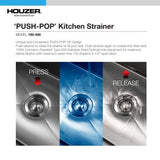 HOUZER Push-Pop Kitchen Basket Strainer - Model 190-9400