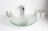 ANZZI Pendant Series Deco-Glass Vessel Sink, Lustrous Frosted, 19.7 x 14.6 x 6.75 in.