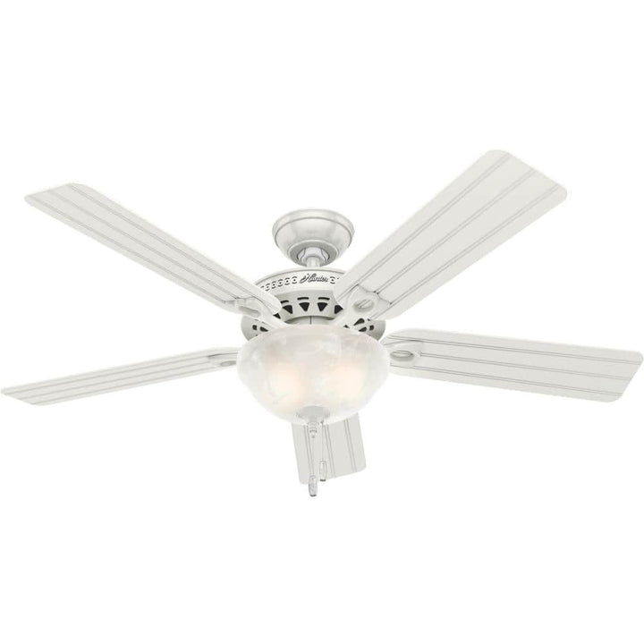 Hunter Beachcomber 52-in White LED Indoor/Outdoor Ceiling Fan with Light Kit, 5-Blade