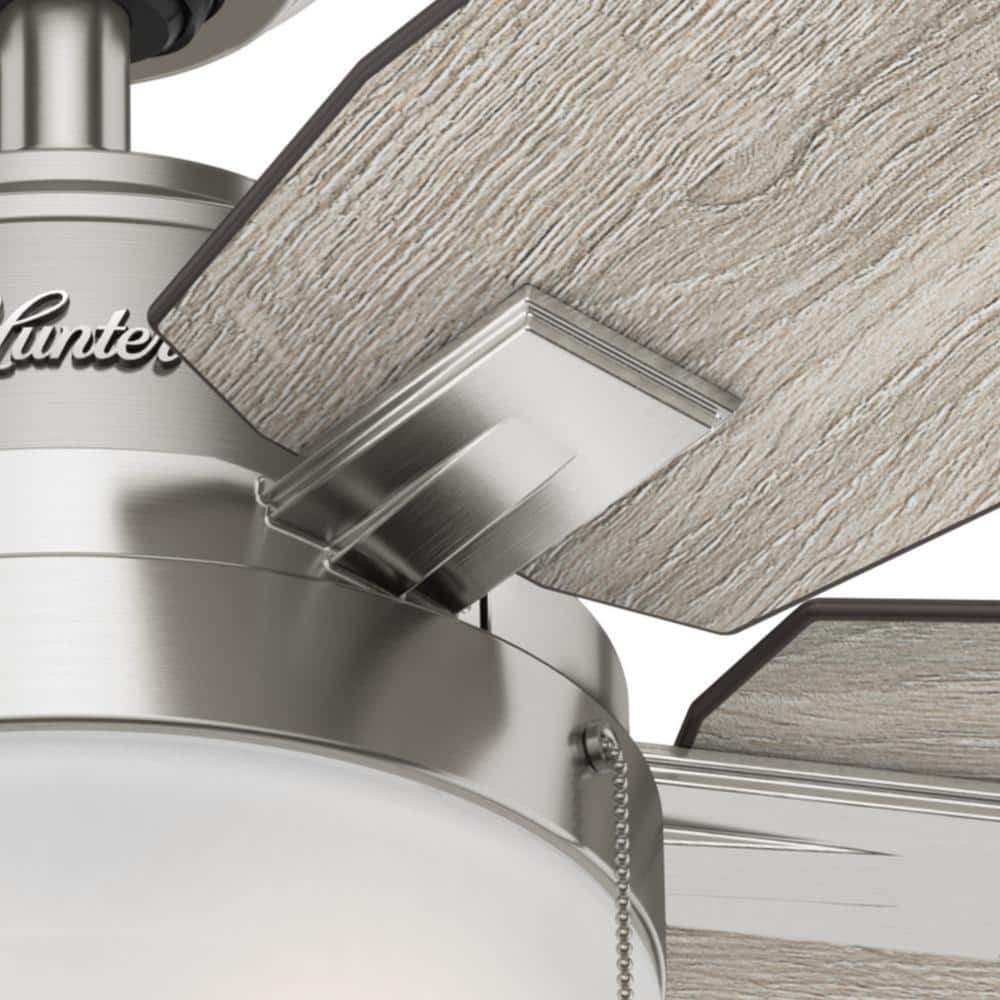 Hunter Antero 46 in. LED Indoor Brushed Nickel Ceiling Fan with Light
