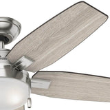 Hunter Antero 46 in. LED Indoor Brushed Nickel Ceiling Fan with Light