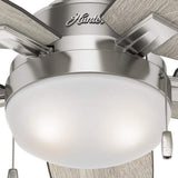 Hunter Antero 46 in. LED Indoor Brushed Nickel Ceiling Fan with Light