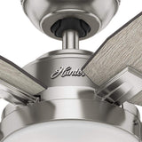 Hunter Antero 46 in. LED Indoor Brushed Nickel Ceiling Fan with Light