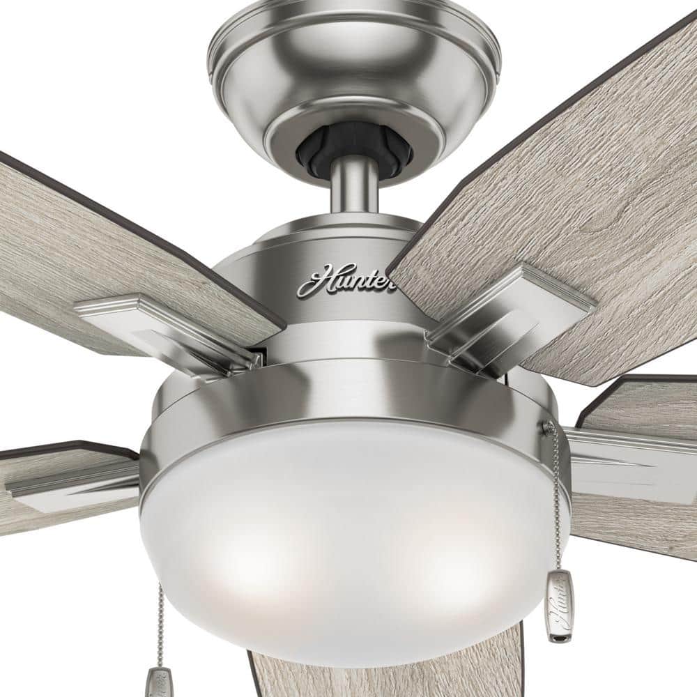 Hunter Antero 46 in. LED Indoor Brushed Nickel Ceiling Fan with Light