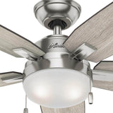 Hunter Antero 46 in. LED Indoor Brushed Nickel Ceiling Fan with Light