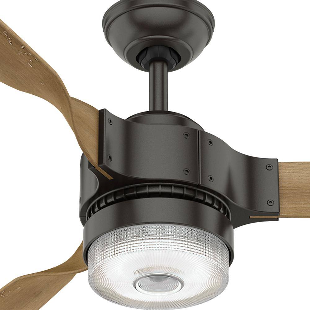 Hunter Apache WiFi-Enabled 54-in Matte Silver Indoor Smart Ceiling Fan with Remote, 3-Blade
