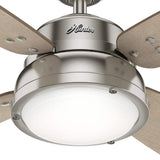 Hunter Wingate 52-in Brushed Nickel LED Indoor Ceiling Fan with Remote, Light Kit, and Reversible 4-Blade