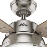 Hunter Wingate 52-in Brushed Nickel LED Indoor Ceiling Fan with Remote, Light Kit, and Reversible 4-Blade