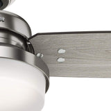 Hunter Sentinel 60-in Brushed Nickel LED Indoor Ceiling Fan with Remote, Integrated Light, 3 Reversible Blades