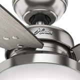 Hunter Sentinel 60-in Brushed Nickel LED Indoor Ceiling Fan with Remote, Integrated Light, 3 Reversible Blades