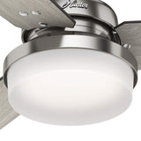 Hunter Sentinel 60-in Brushed Nickel LED Indoor Ceiling Fan with Remote, Integrated Light, 3 Reversible Blades