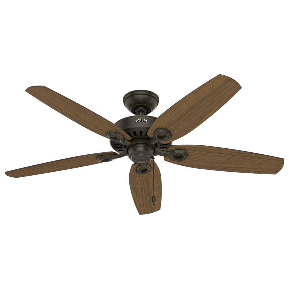 Hunter Builder Elite 52-in New Bronze Indoor/Outdoor Ceiling Fan, 5-Blade, Damp Rated