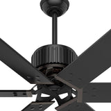 Hunter HFC Industrial 72-in Matte Black Indoor/Outdoor Ceiling Fan with Wall-Mounted Remote, Damp Rated (6-Blade)