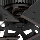 Hunter HFC Industrial 72-in Matte Black Indoor/Outdoor Ceiling Fan with Wall-Mounted Remote, Damp Rated (6-Blade)