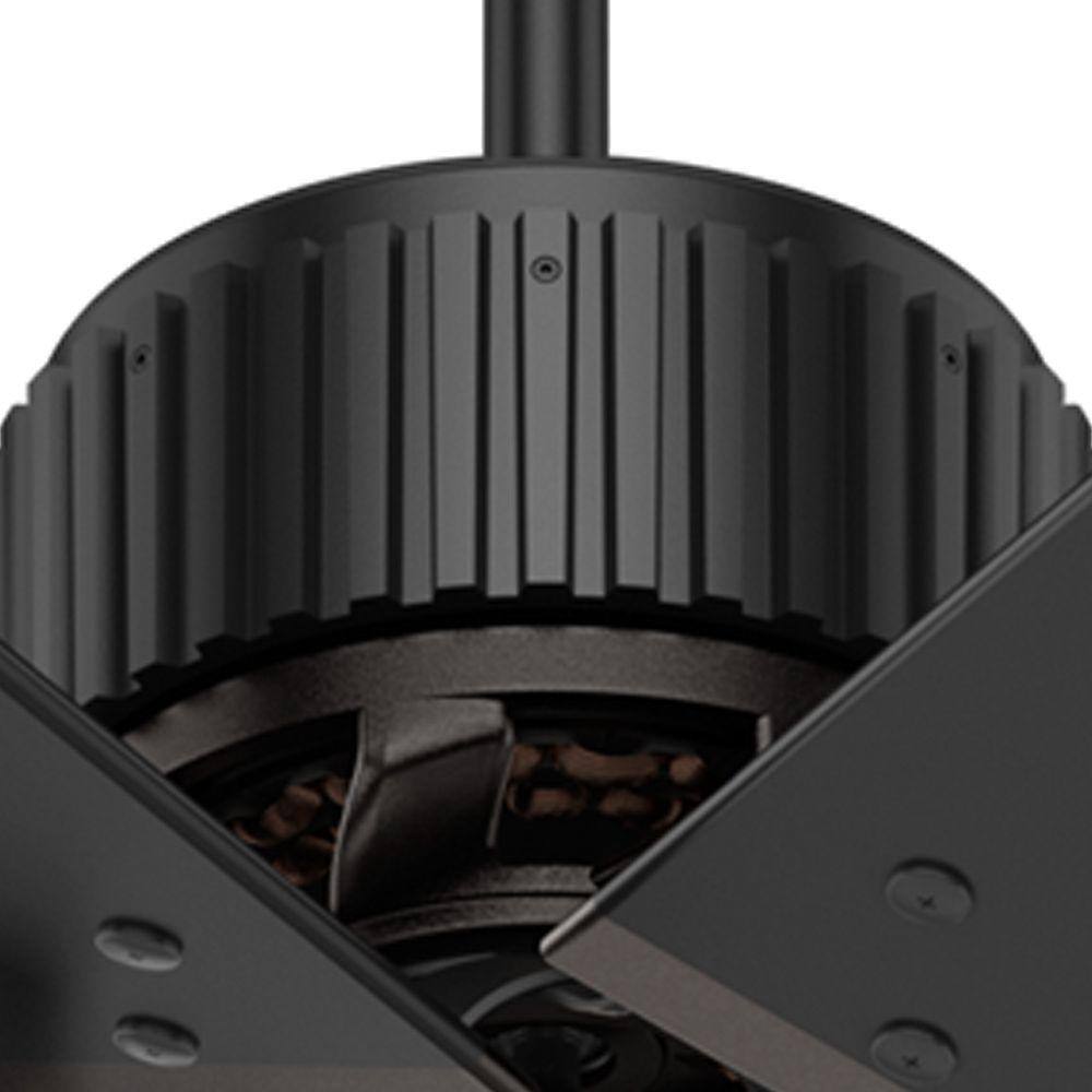 Hunter HFC Industrial 72-in Matte Black Indoor/Outdoor Ceiling Fan with Wall-Mounted Remote, Damp Rated (6-Blade)