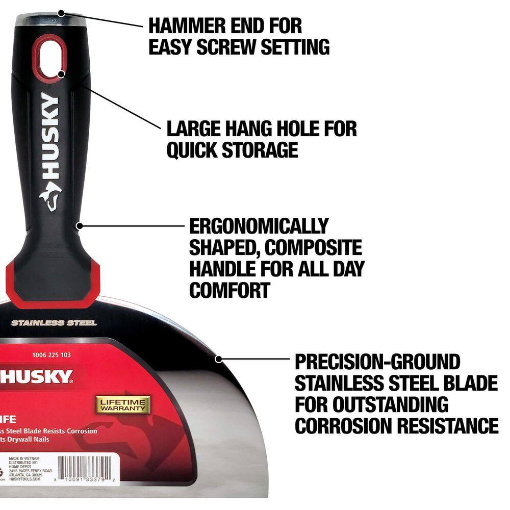 DEWALT 8 in. Stainless Steel Hammer-End Joint Knife with Soft Grip Handle
