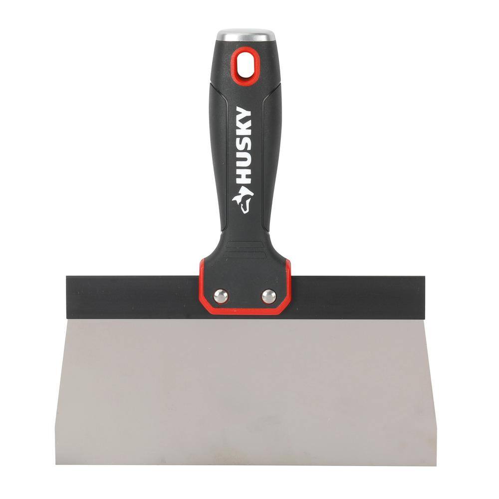Husky 8-inch Stainless Steel Taping Knife with Soft Grip Handle