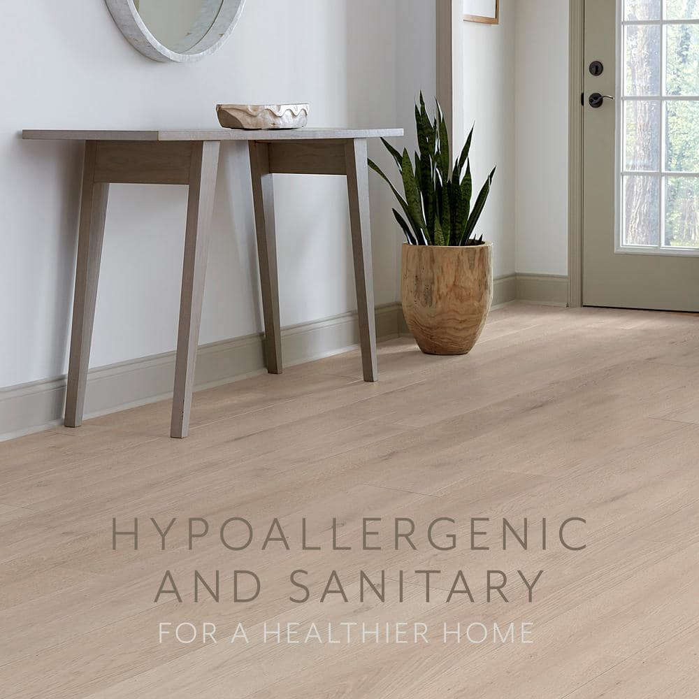 ASPEN FLOORING Ice Caps White Oak 9/16 in. T x 8.66 in. W Tongue and Groove Smooth Engineered Hardwood Flooring (31.25 sqft/case)