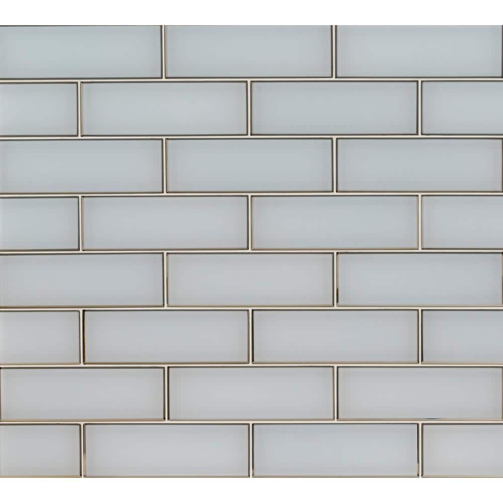 MSI Ice Glossy 4 in. x 12 in. Glass White Subway Tile (2 sq. ft. / Case)