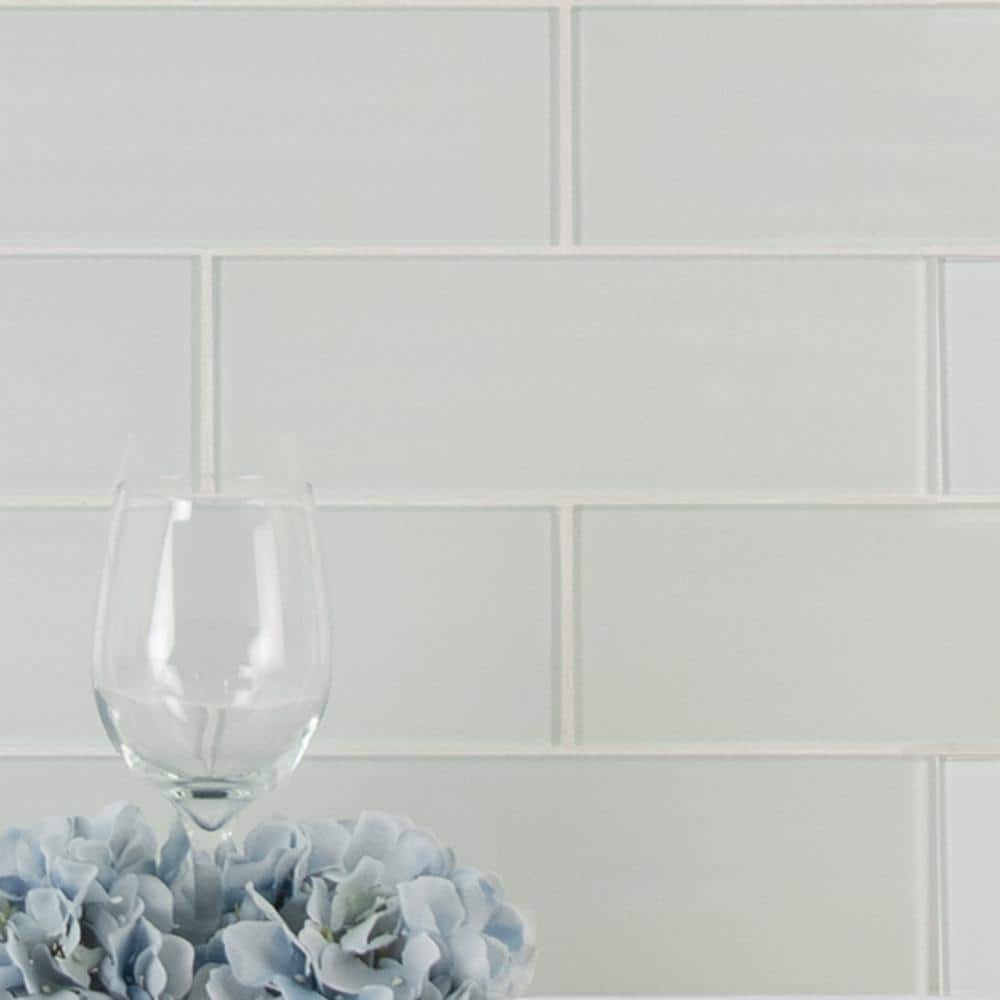 MSI Ice Glossy 4 in. x 12 in. Glass White Subway Tile (2 sq. ft. / Case)