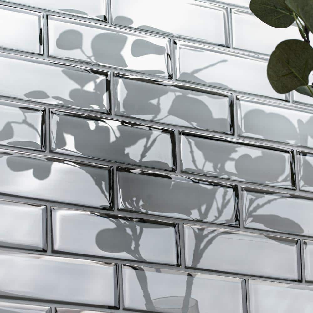 MSI Ice Bevel Subway 11.73 in. x 11.73 in. x 8 mm Glass Blend Mesh-Mounted Mosaic Tile (9.6 sq. ft. / Case)