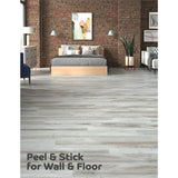 DuraDecor Weekend Warrior Iced Barnwood 3 MIL x 6-in W x 36-in L Peel & Stick Water Resistant Luxury Vinyl Flooring (21 sf/case)