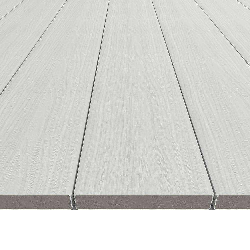 NewTechWood 1 in. x 6 in. x 8 ft. Icelandic Smoke White Solid Composite Decking Board, UltraShield Natural Cortes