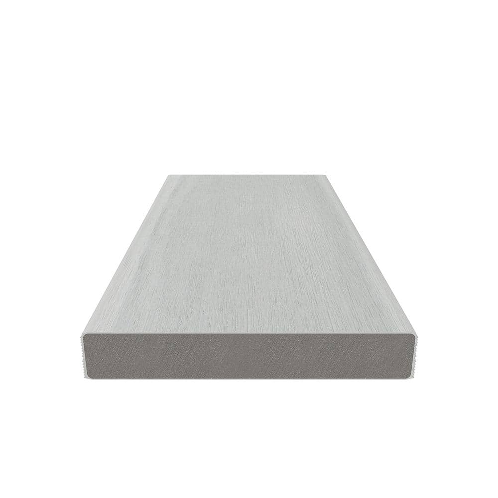 NewTechWood 1 in. x 6 in. x 8 ft. Icelandic Smoke White Solid Composite Decking Board, UltraShield Natural Cortes