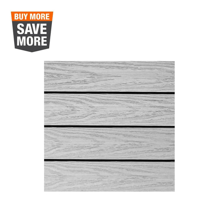 NewTechWood UltraShield Naturale 1 ft. x 1 ft. Quick Deck Outdoor Composite Deck Tile in Icelandic Smoke White (10 sq. ft. per box)