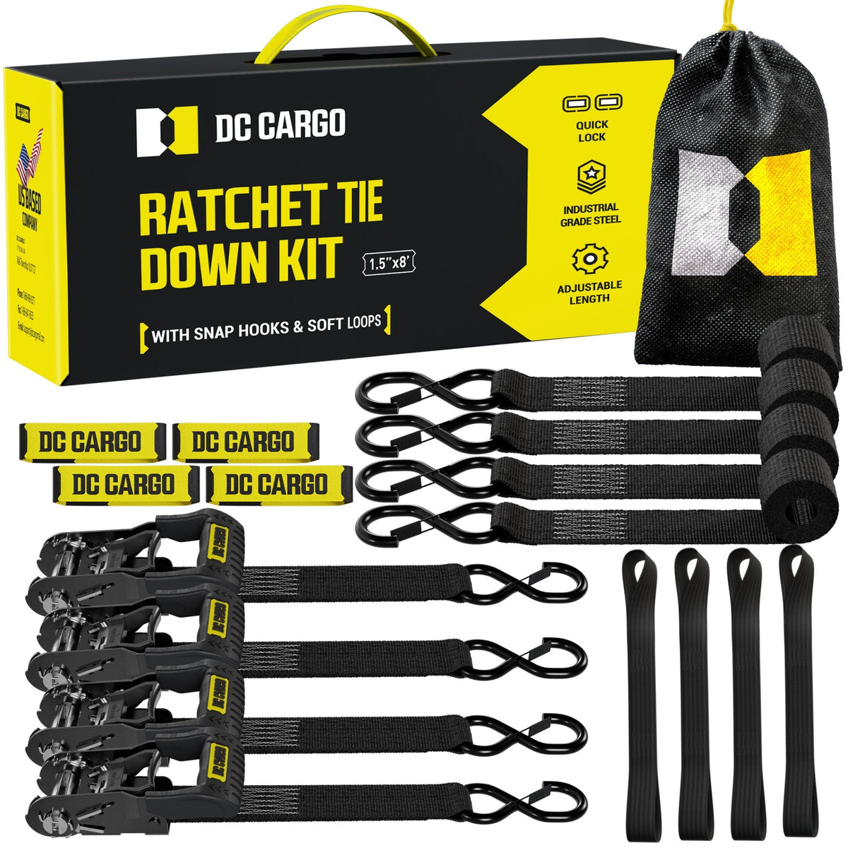 Keeper 8 ft. x 1.5 in. Ratchet Buckled Strap with Soft Tie, 2-Pack