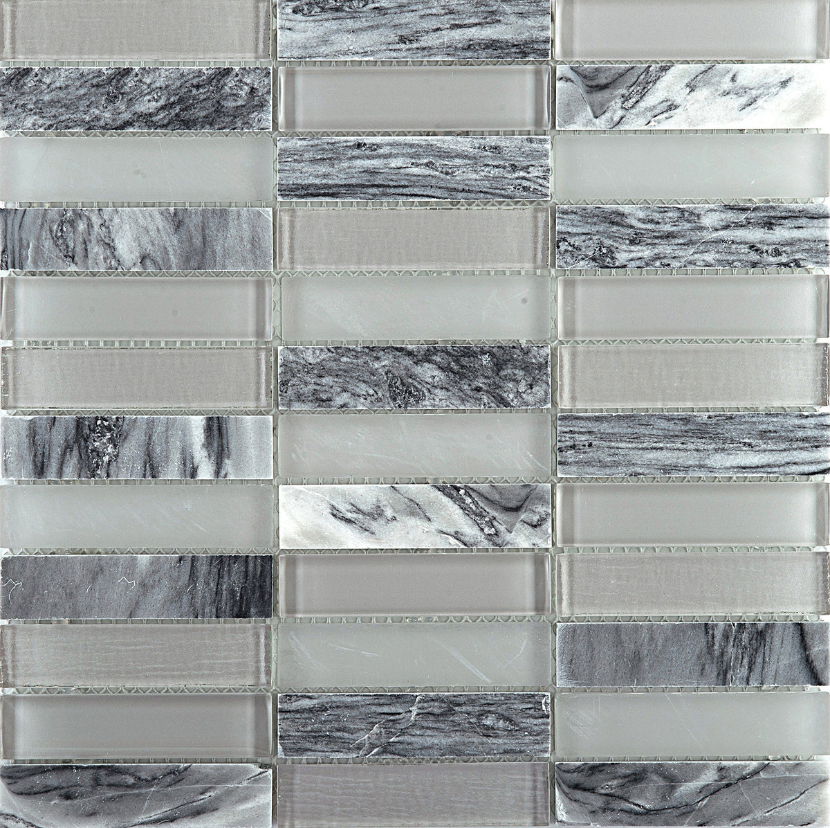 Emser Illumina 11-Pack Halo Stone and Glass Border Tile (12-in x 12-in)