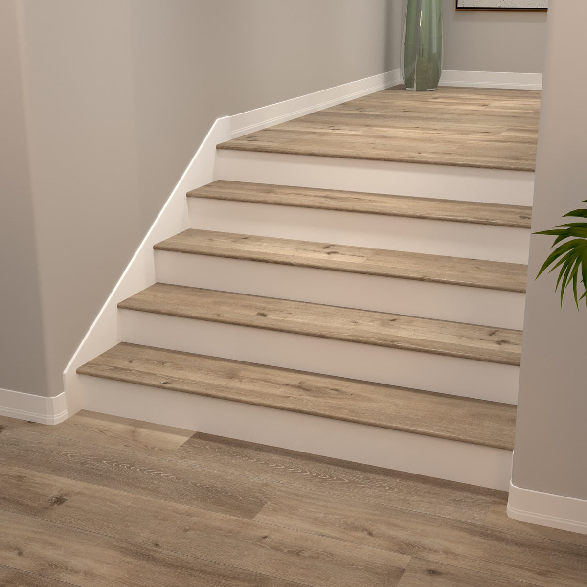 Cali Bamboo Vinyl Pro Stair Nosing 2.07-in x 72.83-in Aged Hickory Prefinished Stair Nosing