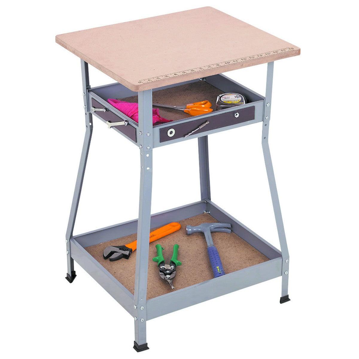 U.S. General Heavy Duty Adjustable Height Workstation, 30-5/8 in. Max Height