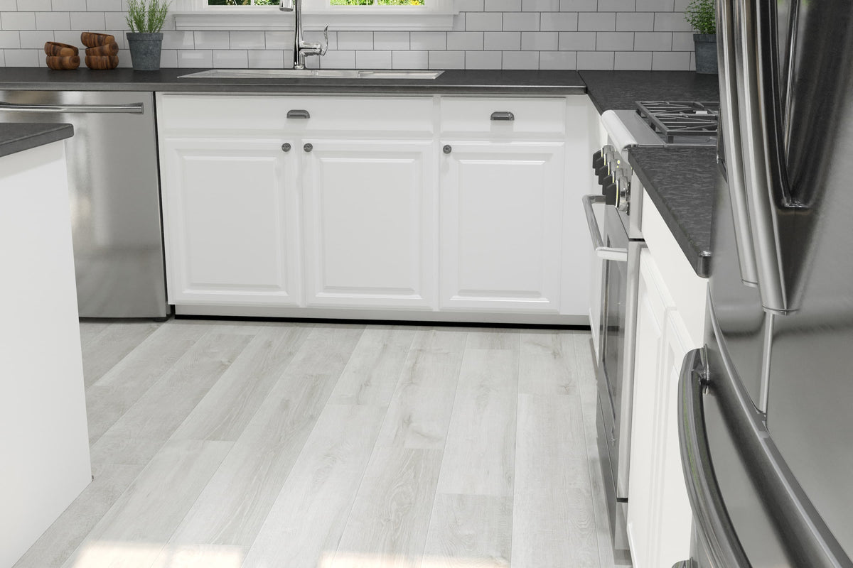 CALI Sample – Cali Vinyl White Aspen Luxury Vinyl Plank, 48 in x 7.25 in, 6.5 mm