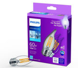 Philips 60-Watt Equivalent B11 Dimmable Edison Glass LED Candle Light Bulb, Bent Tip, Medium Base, Soft White 2700K (3-Pack)
