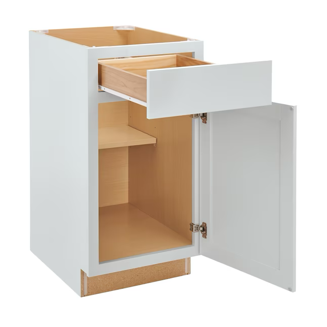 Diamond NOW Arcadia 18-in W x 35-in H x 23.75-in D Truecolor White Door and Drawer Base Stock Cabinet
