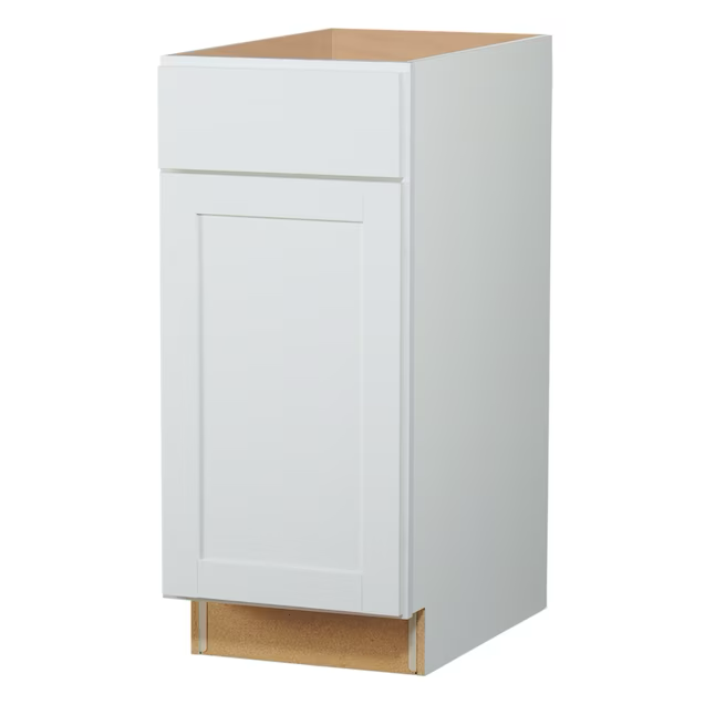 Diamond NOW Arcadia 15-in W x 35-in H x 23.75-in D TrueColor White Door and Drawer Base Stock Cabinet