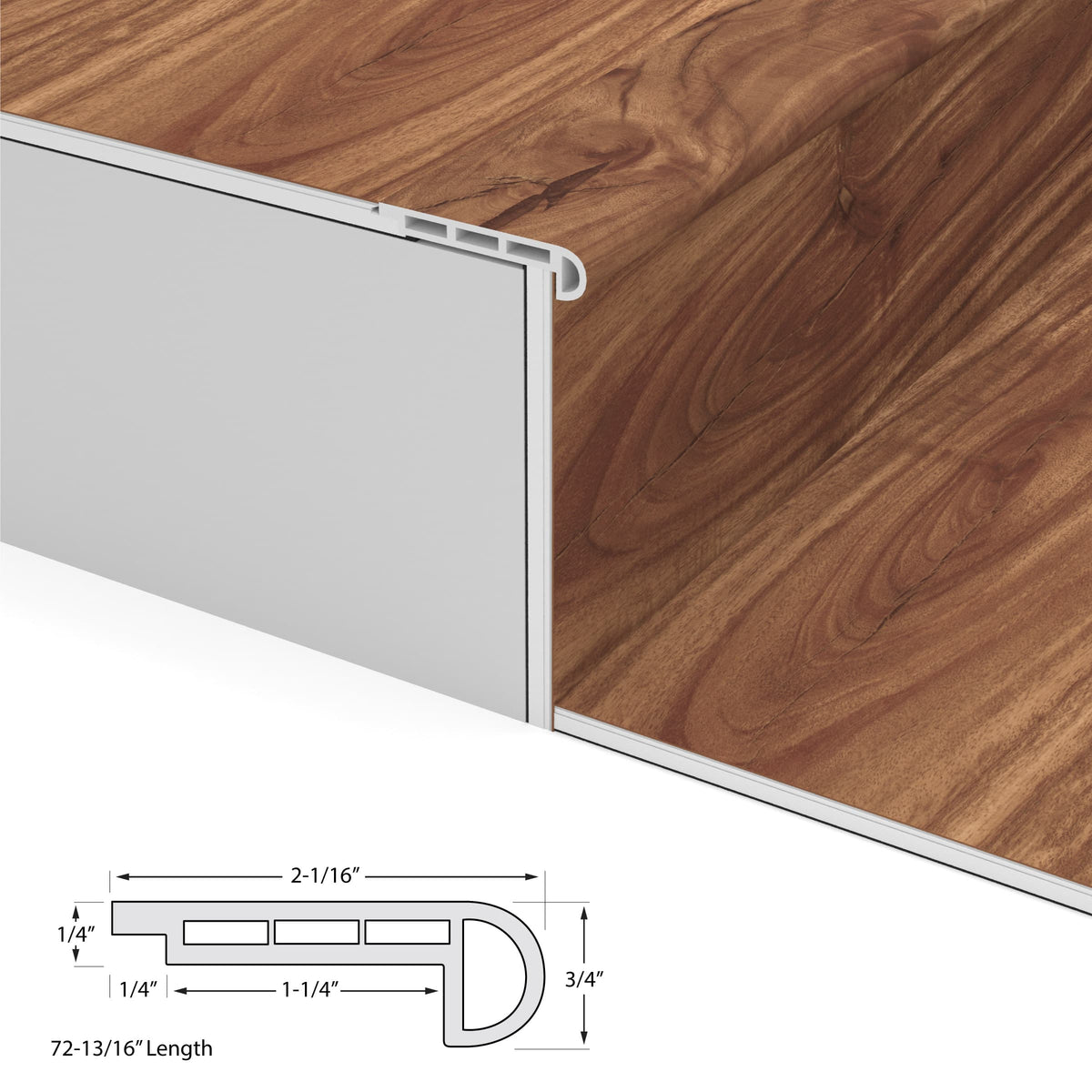 Cali Bamboo Vinyl Pro Classic Stair Nosing, Classic Acacia, 2.07-in x 72.83-in