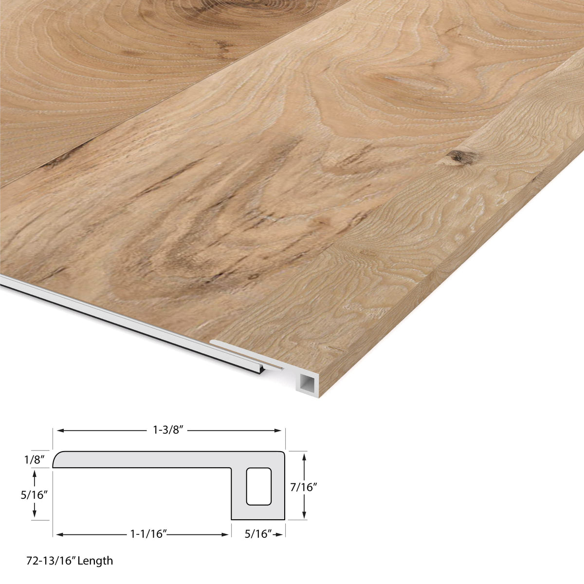 CALI 1.39-in x 72.83-in Seaboard Oak Vinyl Floor Threshold