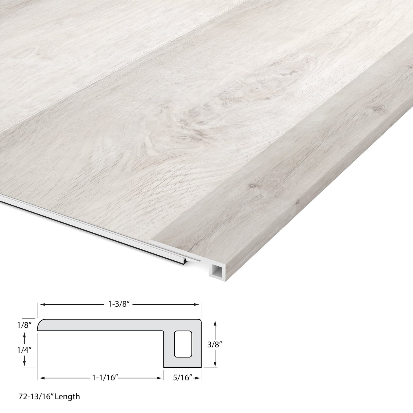 CALI Pro with Mute Step White Aspen 1.37-in x 72-in Vinyl Floor Threshold